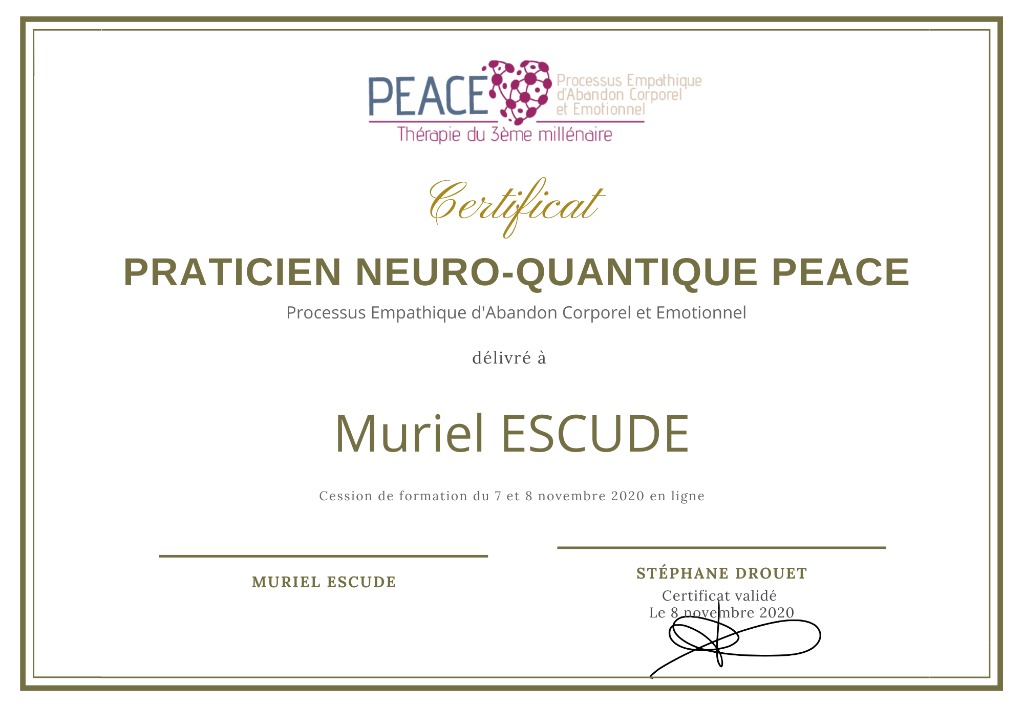 photo diplome Muriel ESCUDE-SIVIERI HOLINERGY