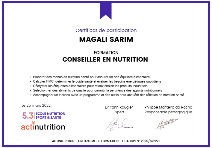 photo diplome MAGALI SARIM