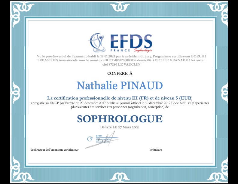 photo diplome Nathalie Pinaud