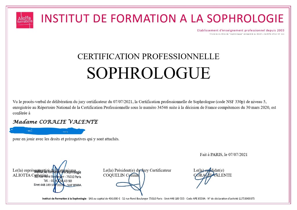 photo diplome Coralie Valente