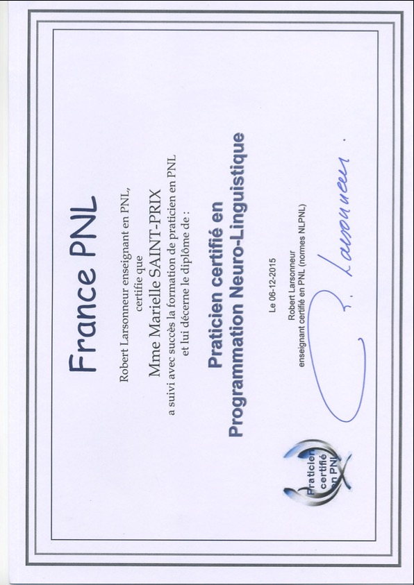 photo diplome Marielle Saint-Prix