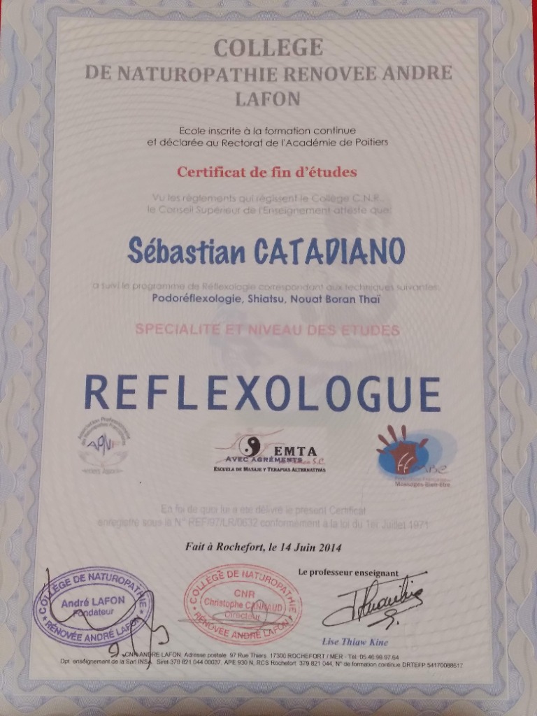 photo diplome Tsubo Institut