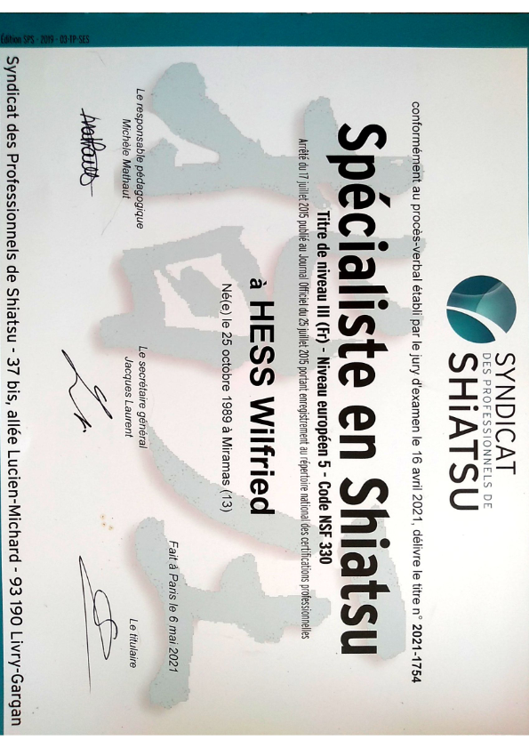 photo diplome Wilfried Hess