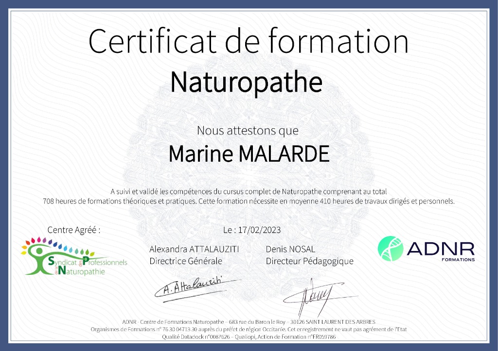 photo diplome Marine Malardé