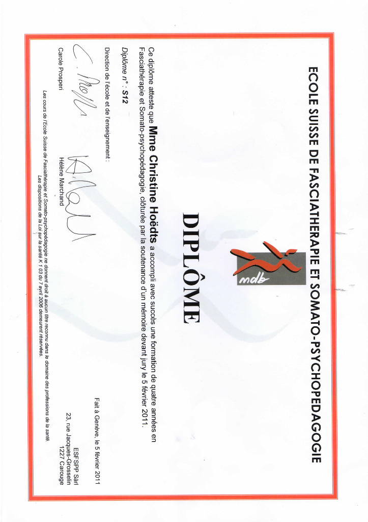 photo diplome Christine HOEDTS KETTERER