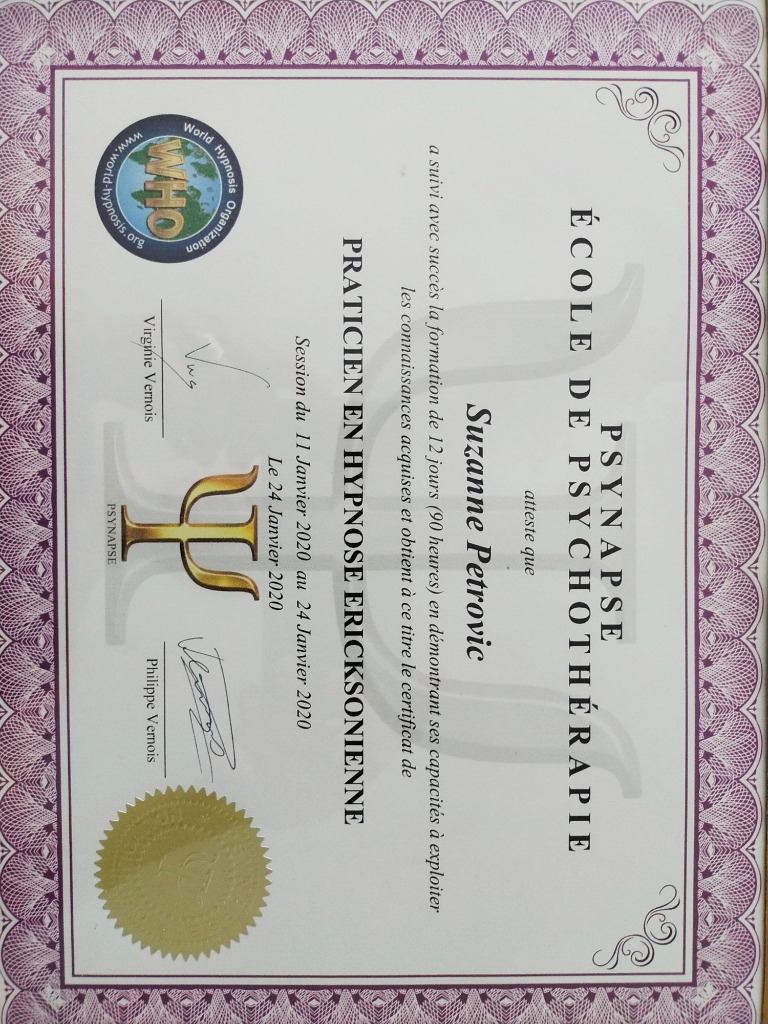 photo diplome SUZANNE PETROVIC