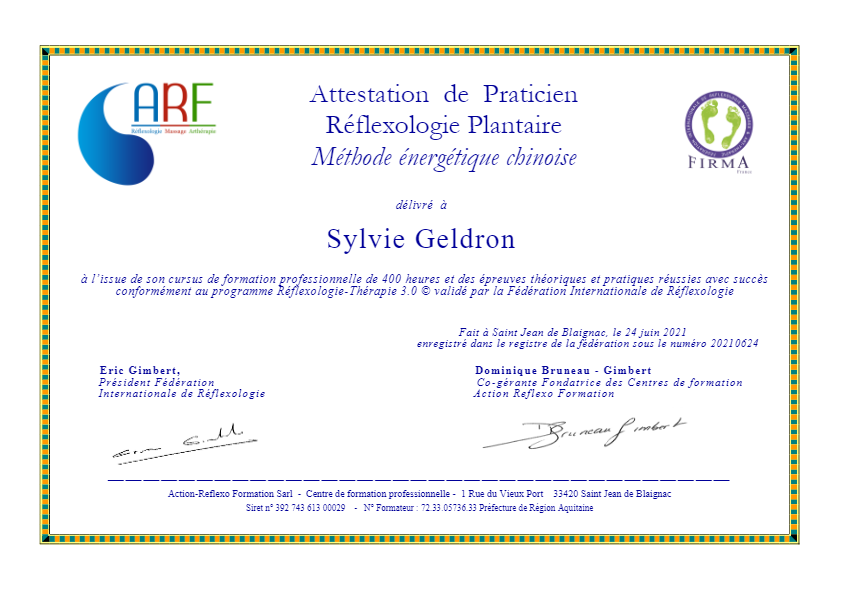 photo diplome SYLVIE GELDRON