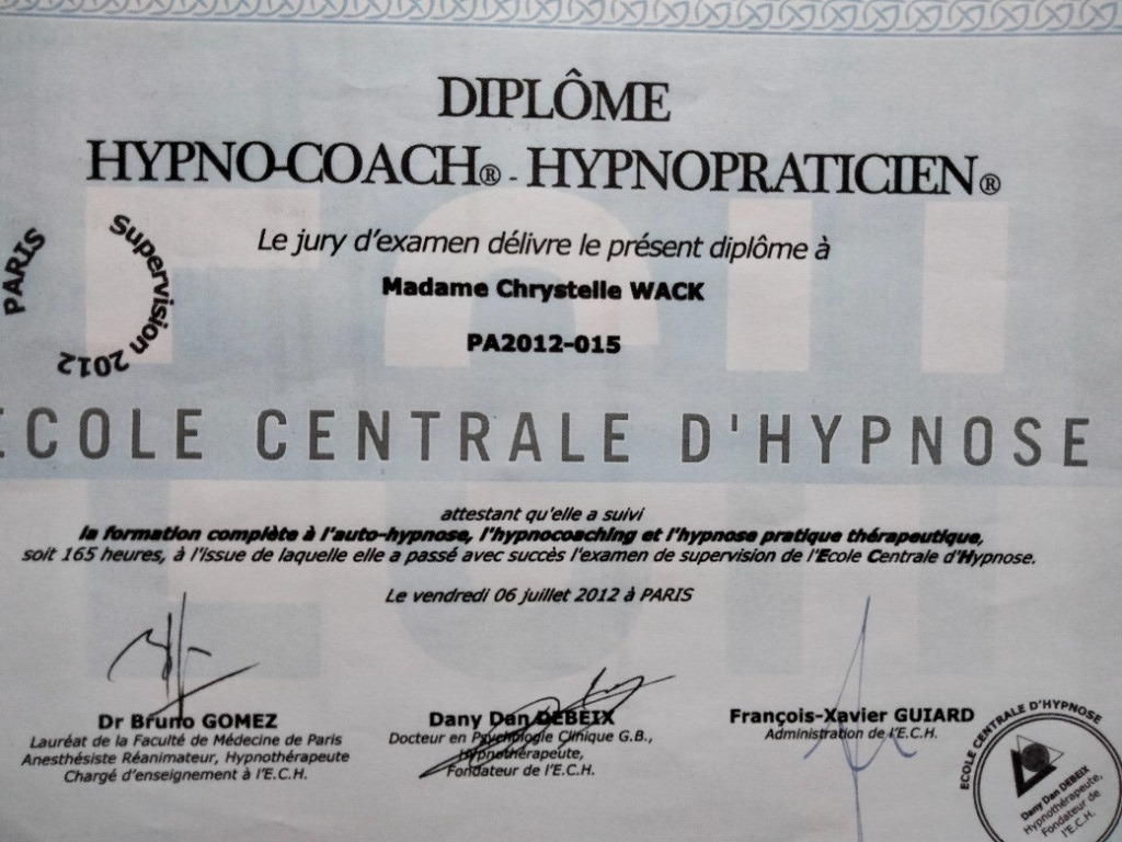 photo diplome Chrystelle Wack