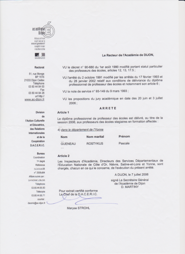 photo diplome Pascale Rostykus