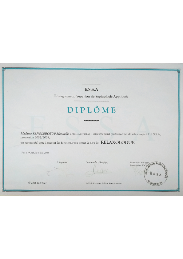 photo diplome Manuelle SANGLEBOEUF
