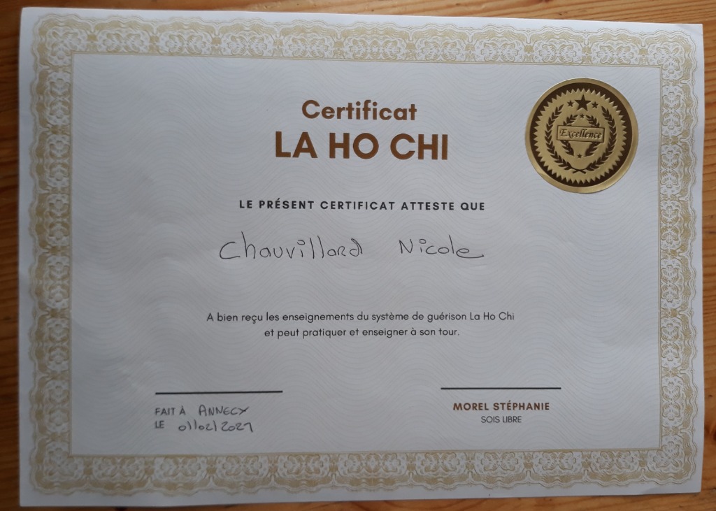 photo diplome Nicole CHAUVILLARD