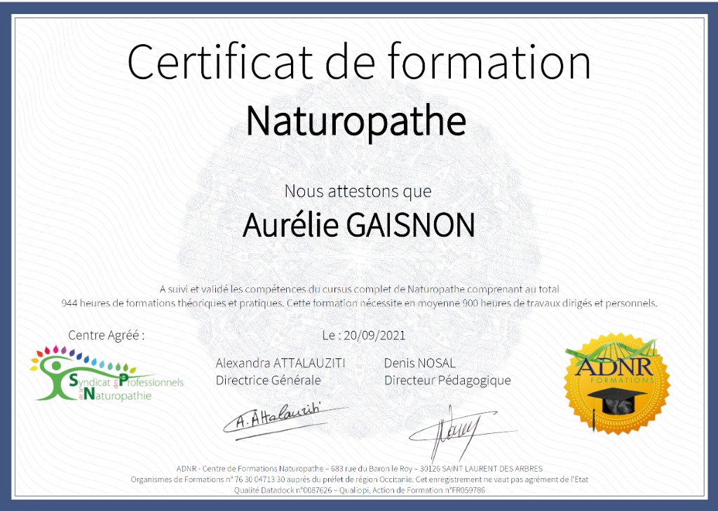 photo diplome Aurélie Gaisnon