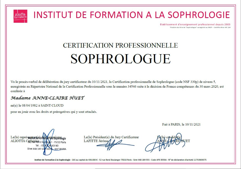 photo diplome Anne-Claire HUET