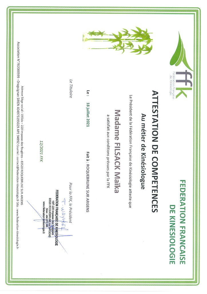 photo diplome Maïka FILSACK