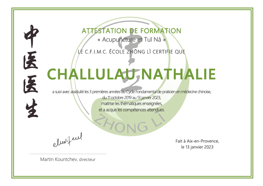 photo diplome Nathalie Challulau