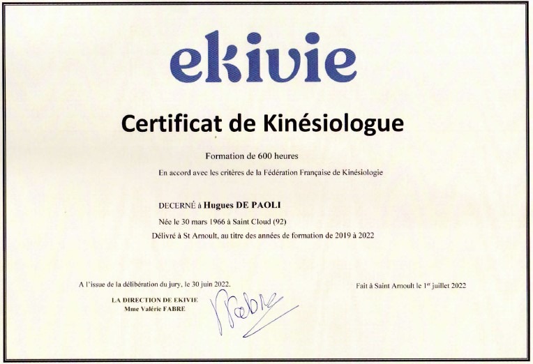photo diplome Hugues De Paoli EkiPerformance