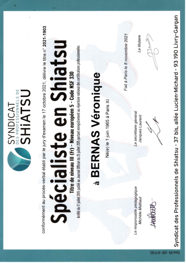 photo diplome Véronique BERNAS