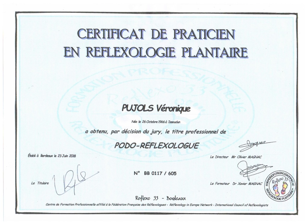 photo diplome Véronique PUJOLS