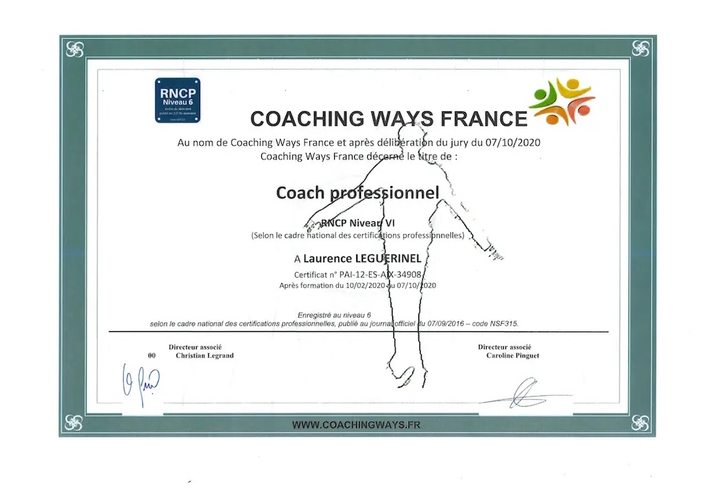 photo diplome LL Solution’s Coach