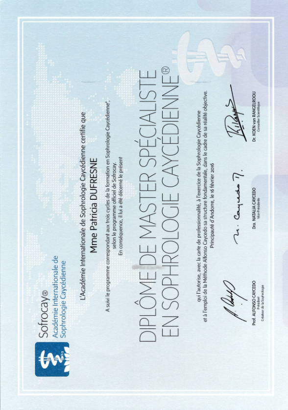 photo diplome Patricia Dufresne