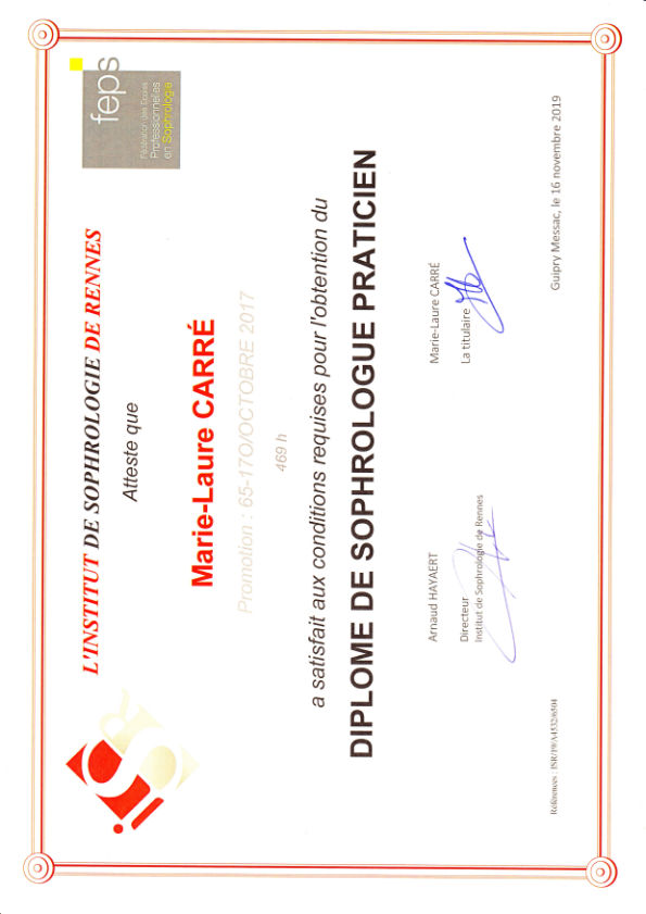 photo diplome Marie-Laure CARRÉ