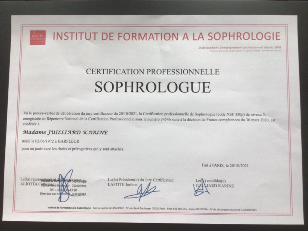 photo diplome Karine JUILLIARD