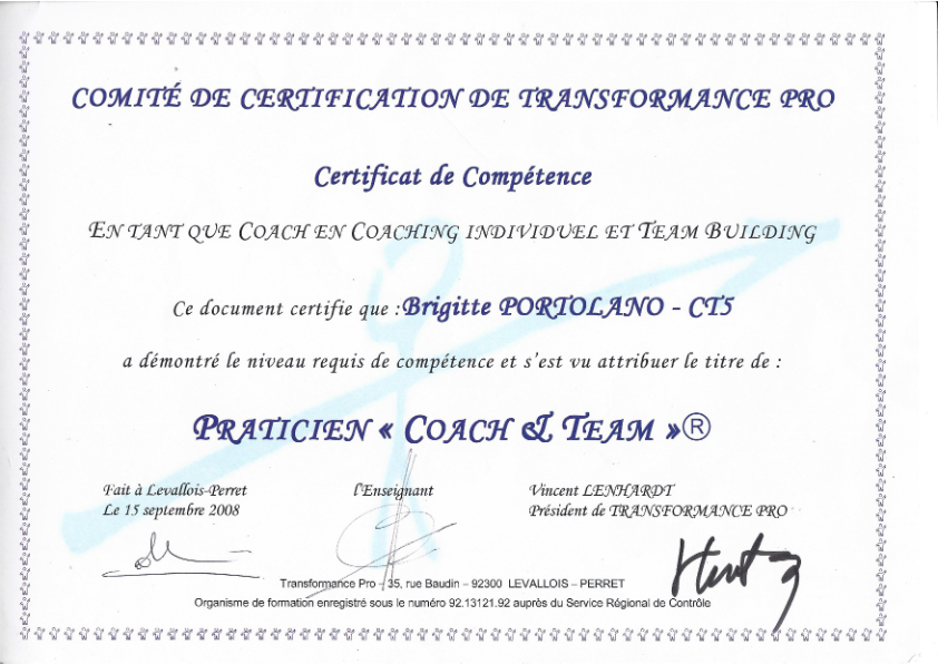 photo diplome Brigitte Portolano