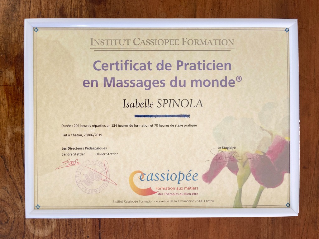 photo diplome Isabelle Spinola