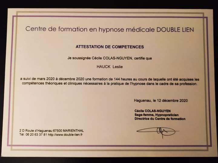 photo diplome Leslie HAUCK 