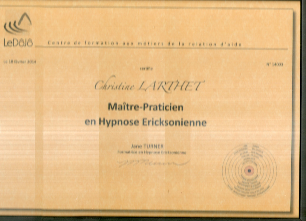 photo diplome Larthet christine