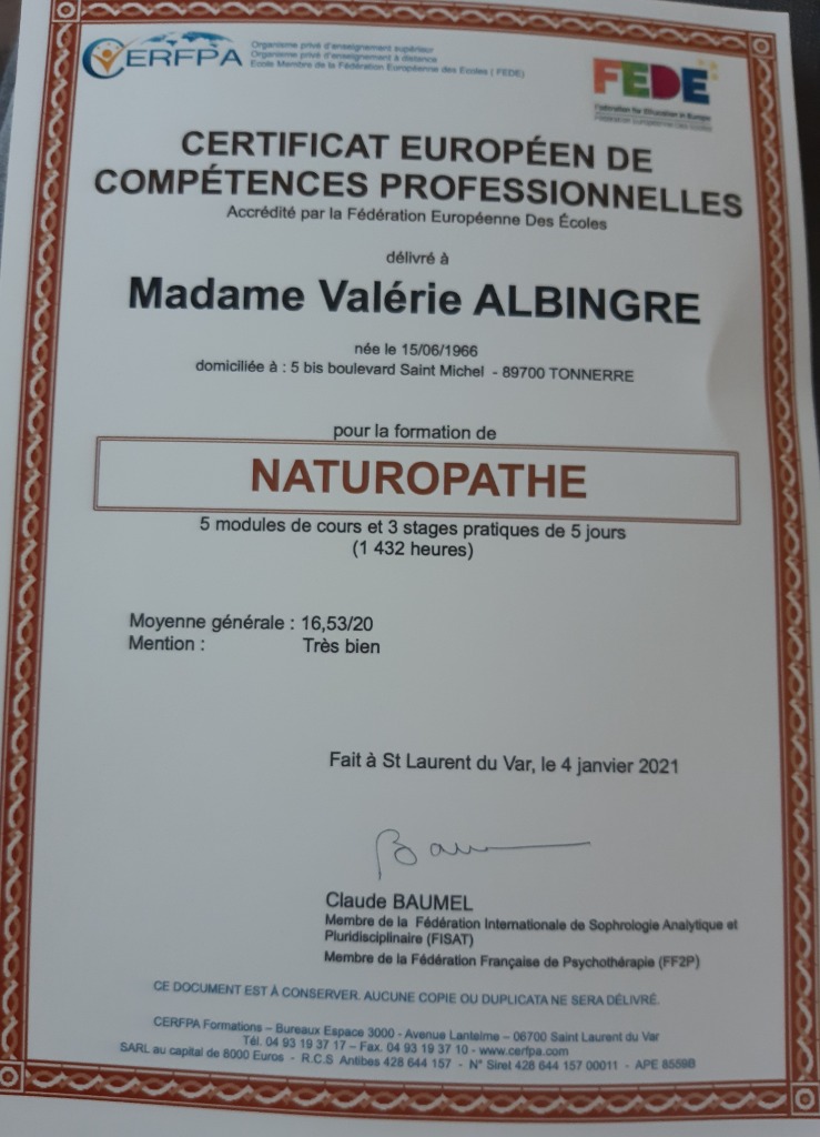 photo diplome Valérie Albingre