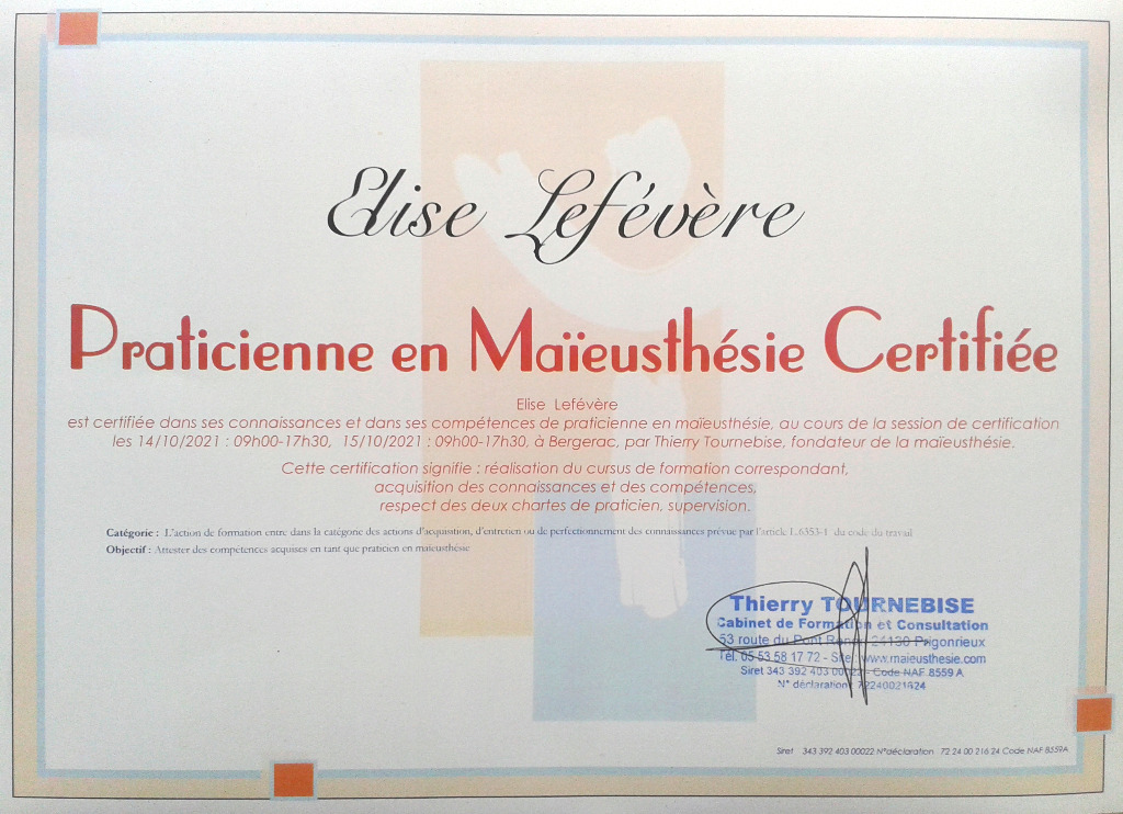 photo diplome Élise Lefévère