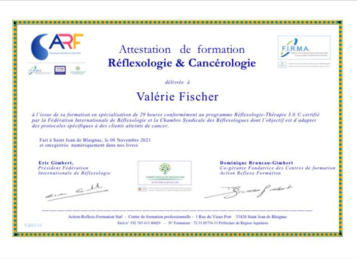 photo diplome Fischer Valérie