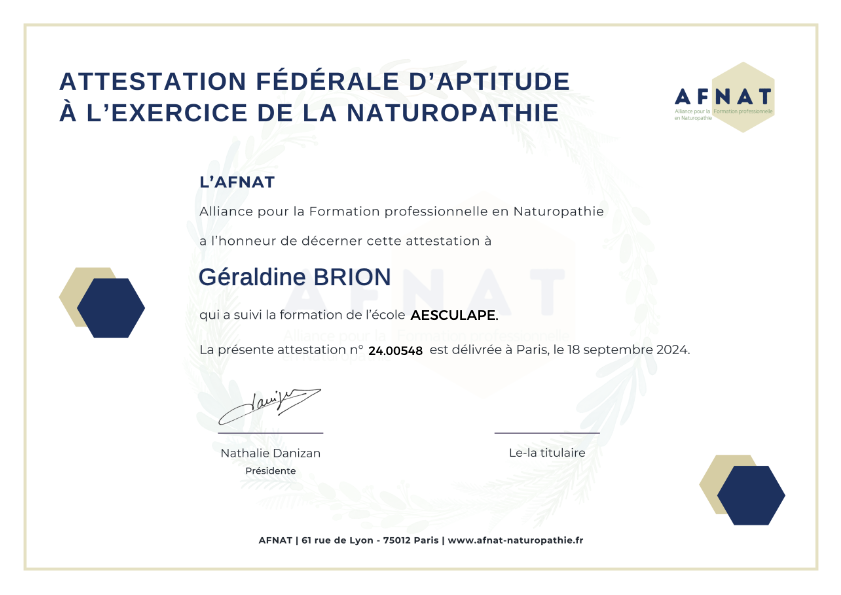 photo diplome Géraldine BRION