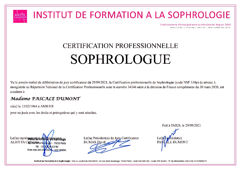 photo diplome Pascale Dumont