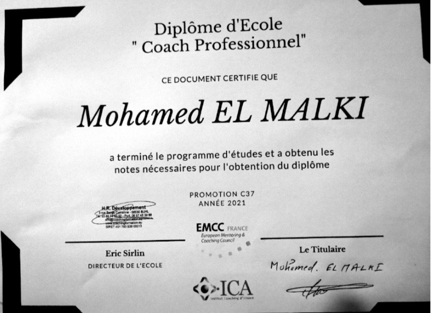 photo diplome Mohamed El MALKI