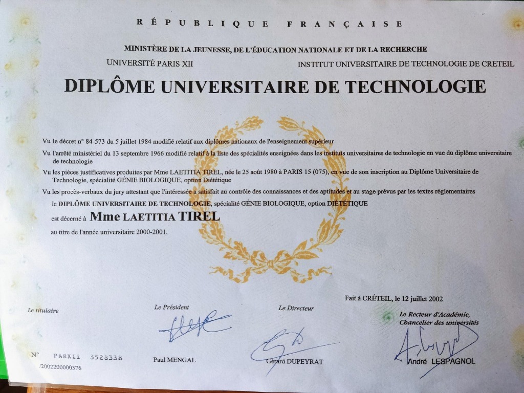 photo diplome Laëtitia TIREL