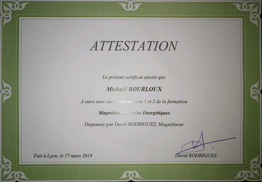 photo diplome Michael BOURLOUX