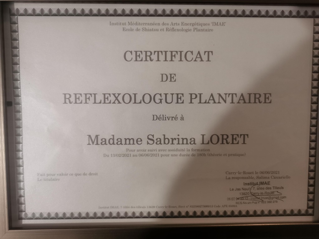 photo diplome LSreflexologie