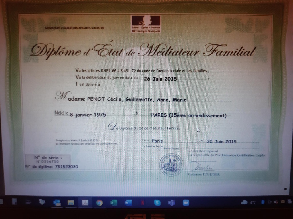 photo diplome Cecile PÉNOT