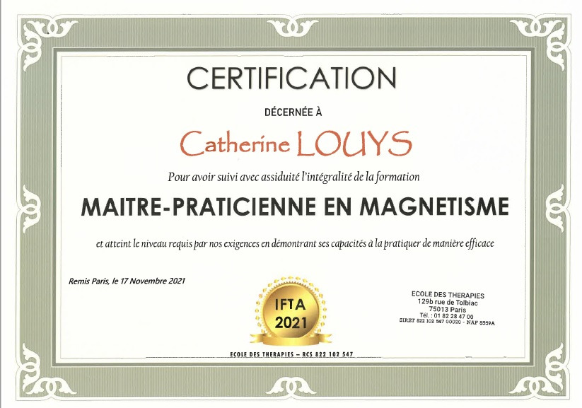 photo diplome Catherine Louys En-Je