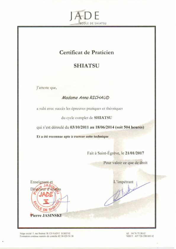 photo diplome Anna Richaud - Aminci-énergie Grenoble