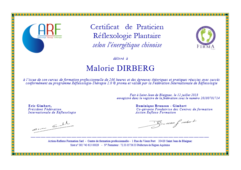 photo diplome Dirberg malorie