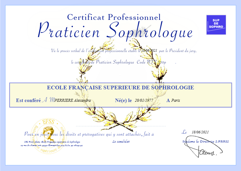 photo diplome Alexandra Perriere