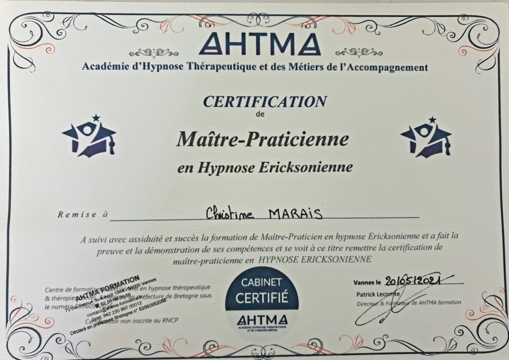 photo diplome Christine Marais