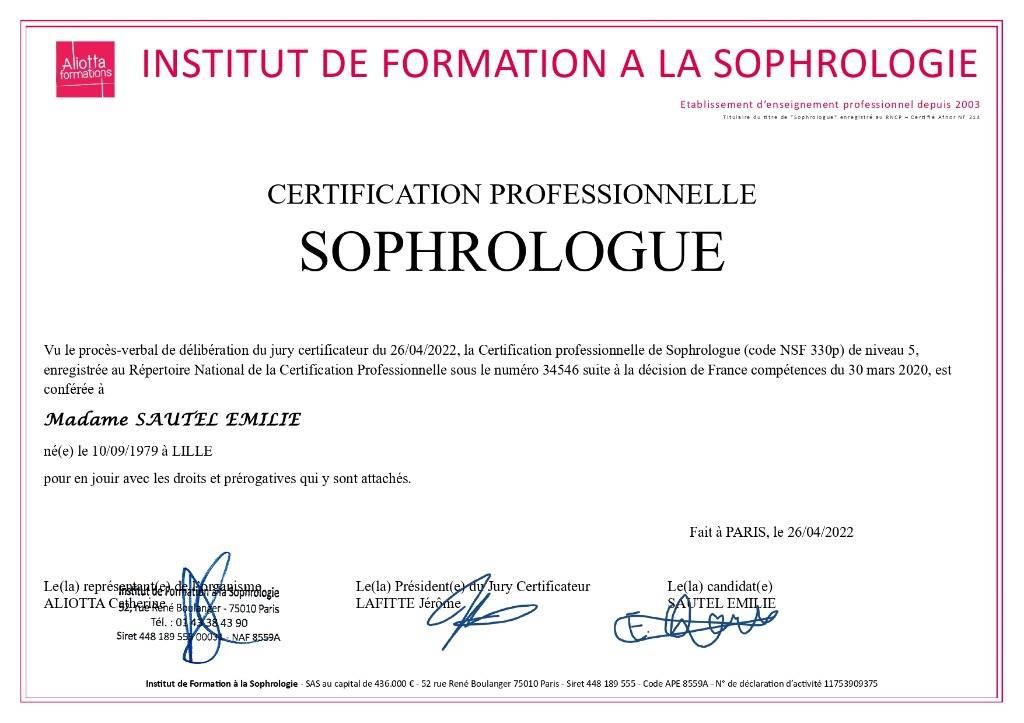 photo diplome Emilie Sautel