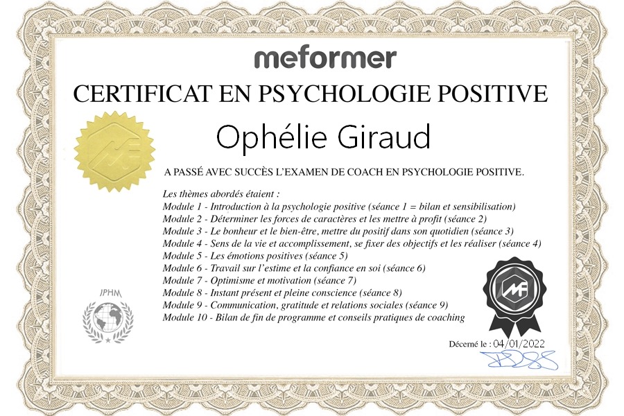 photo diplome Ophélie GIRAUD