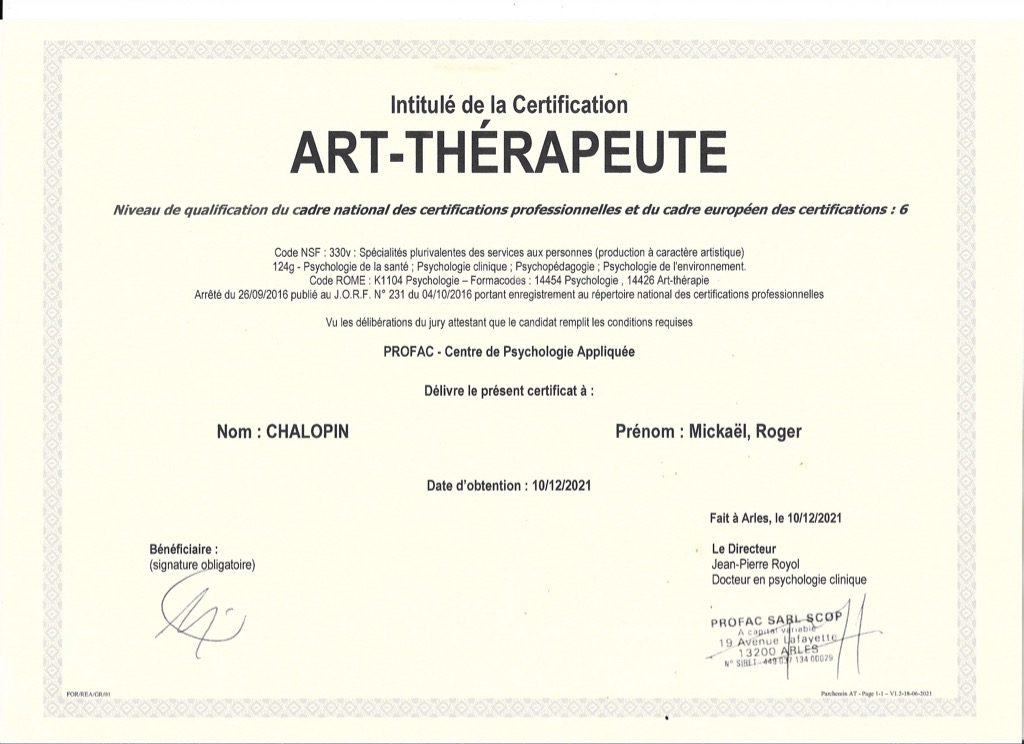 photo diplome MiCkaël CHALOPIN