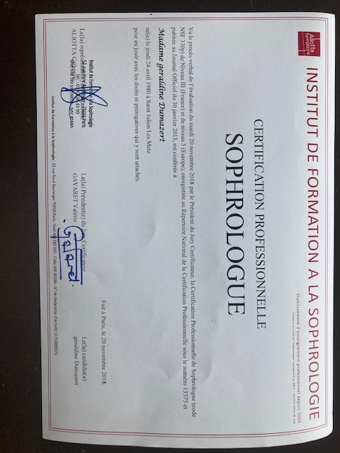 photo diplome Géraldine Dumazert