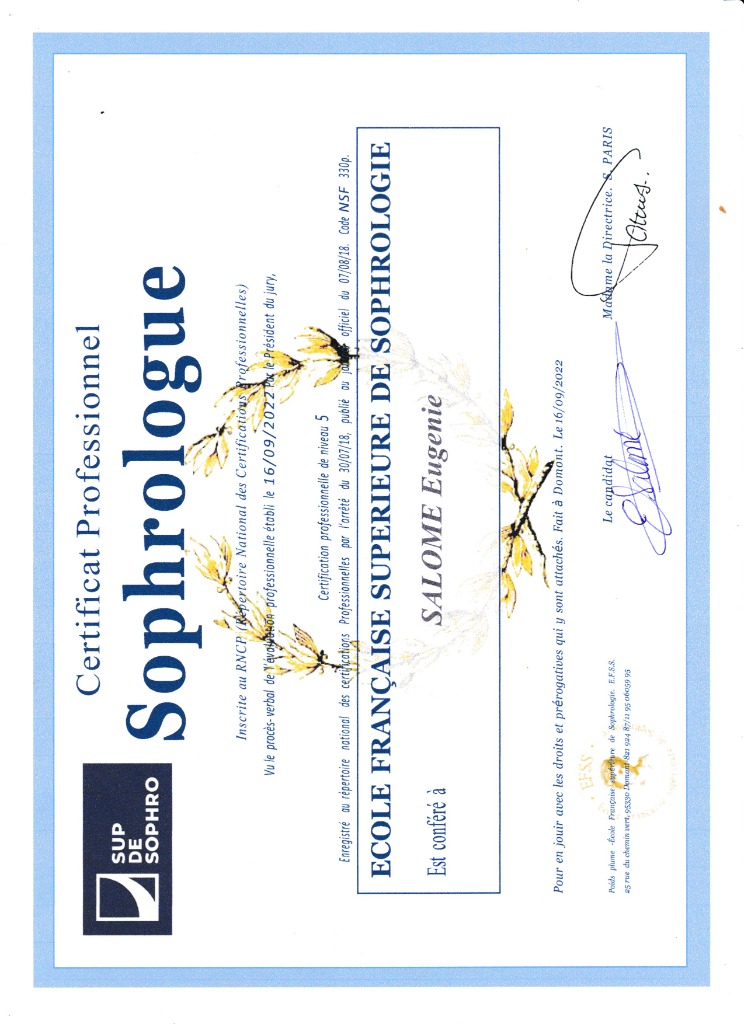 photo diplome EUGENIE SALOMÉ